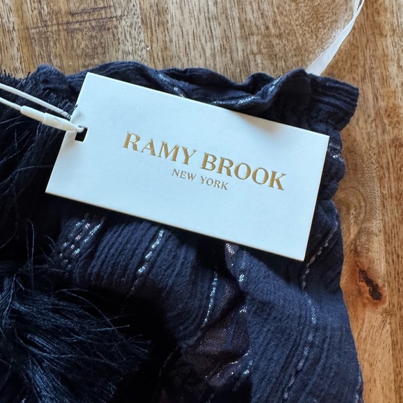 Ramy Brook Olivia Metallic Stripe Strapless tube top cotton beach Cover Up NWT - Picture 5 of 10